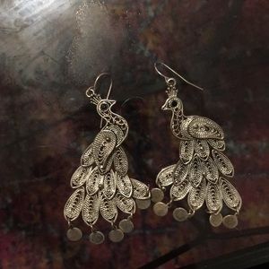 Peacock earrings